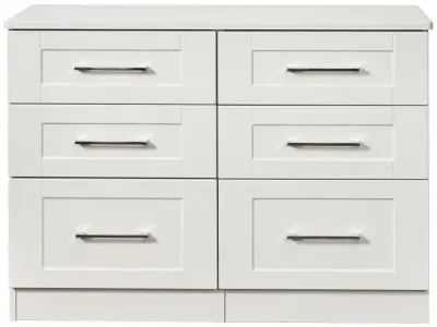 York 6 Drawer Midi Chest - White, Ash image