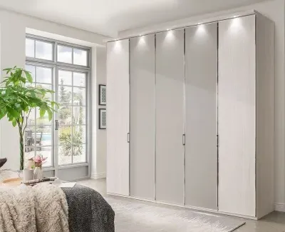 All In 5 Door Wardrobe - Polar Larch, Grey image