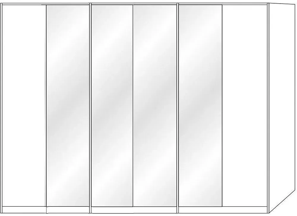 All In 6 Door Wardrobe - Pebble Grey, White Glass