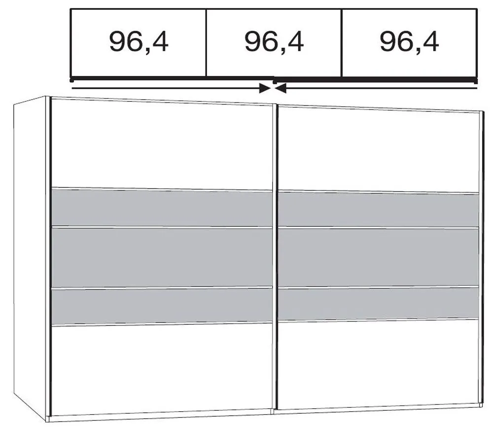 Arco 2 Door Sliding Wardrobe - White, Havana