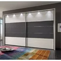 Arco 2 Door Sliding Wardrobe - White, Havana