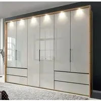 Asmar 6 Door Wardrobe with 6 Drawers - Pebble Grey, Oak