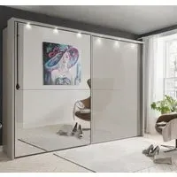 Berlin 2 Door Mirror Sliding Wardrobe - Grey Glass