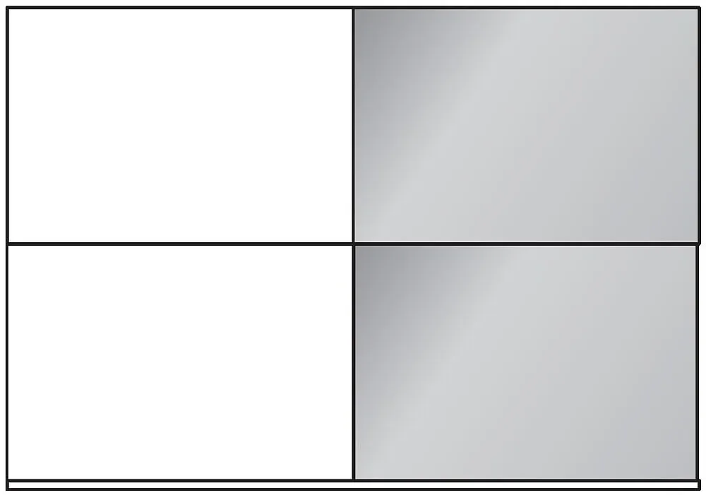 Berlin 2 Door Mirror Sliding Wardrobe - White Glass, Oak