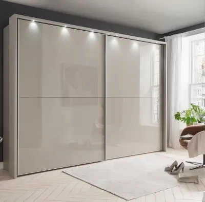 Berlin 2 Door Sliding Wardrobe - Grey Glass