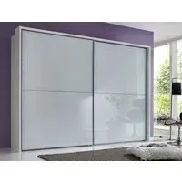 Berlin 2 Door Sliding Wardrobe - White Glass