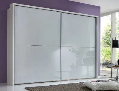 Berlin 2 Door Sliding Wardrobe - White Glass