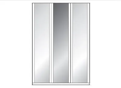 Berlin 4-Door Wardrobe with Mirror - White image