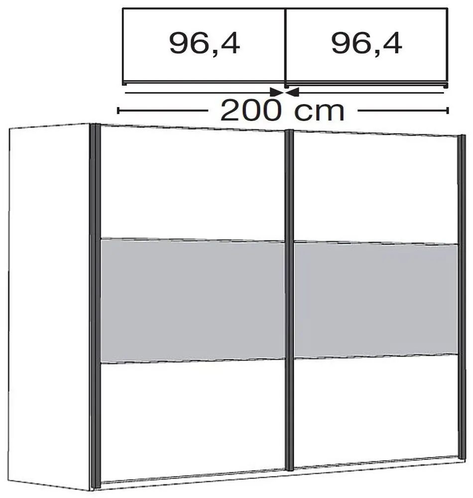 Breda 2 Door Sliding Wardrobe - Bianco Oak, Slate