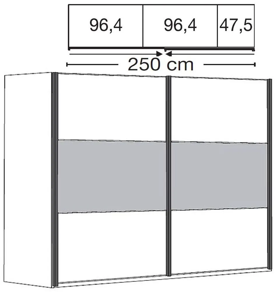 Breda 2 Door Sliding Wardrobe - Bianco Oak, Slate