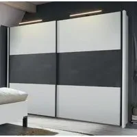 Breda 2 Door Sliding Wardrobe - White, Slate