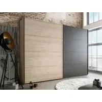 Brussels 2-Door Sliding Wardrobe - Oak, Slate