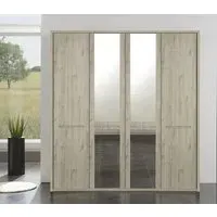 Dakar 2 4 Door Mirror Wardrobe - Holm Oak