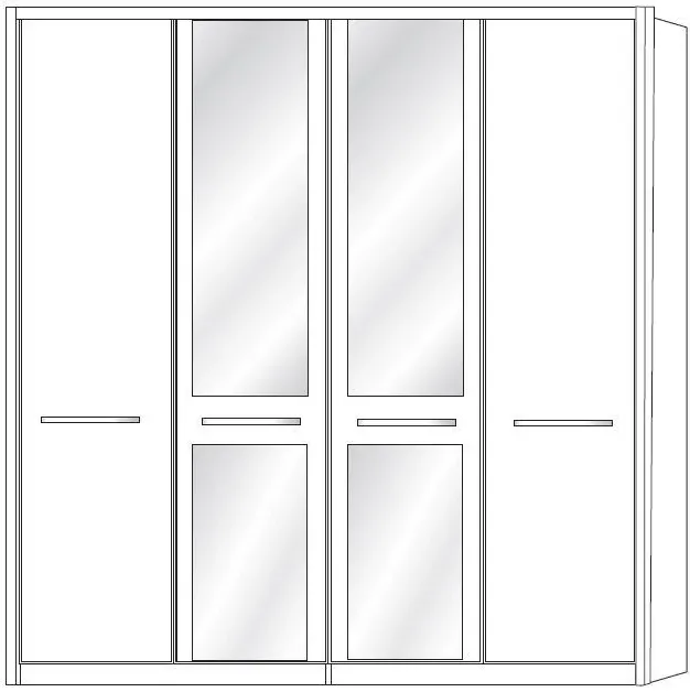 Dakar 2 4 Door Mirror Wardrobe - Rustic Oak