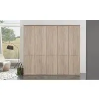 Dakar 2 5-Door Wardrobe with Silver Handles - Rustic Oak