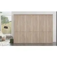 Dakar 2 6-Door Wardrobe with Silver Handles - Rustic Oak