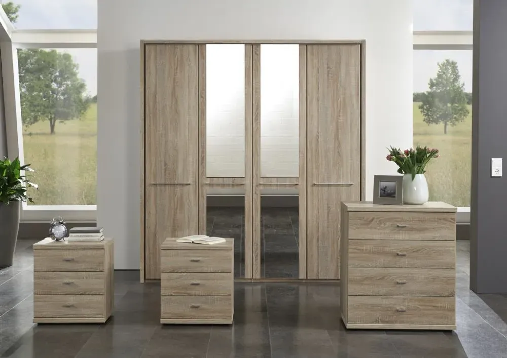 Dakar 2 Bedside Cabinet with Silver Handles