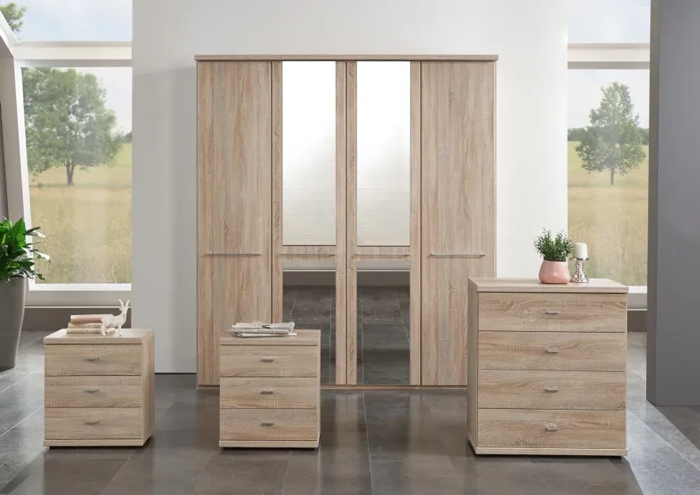 Dakar 2 Bedside Cabinet with Silver Handles