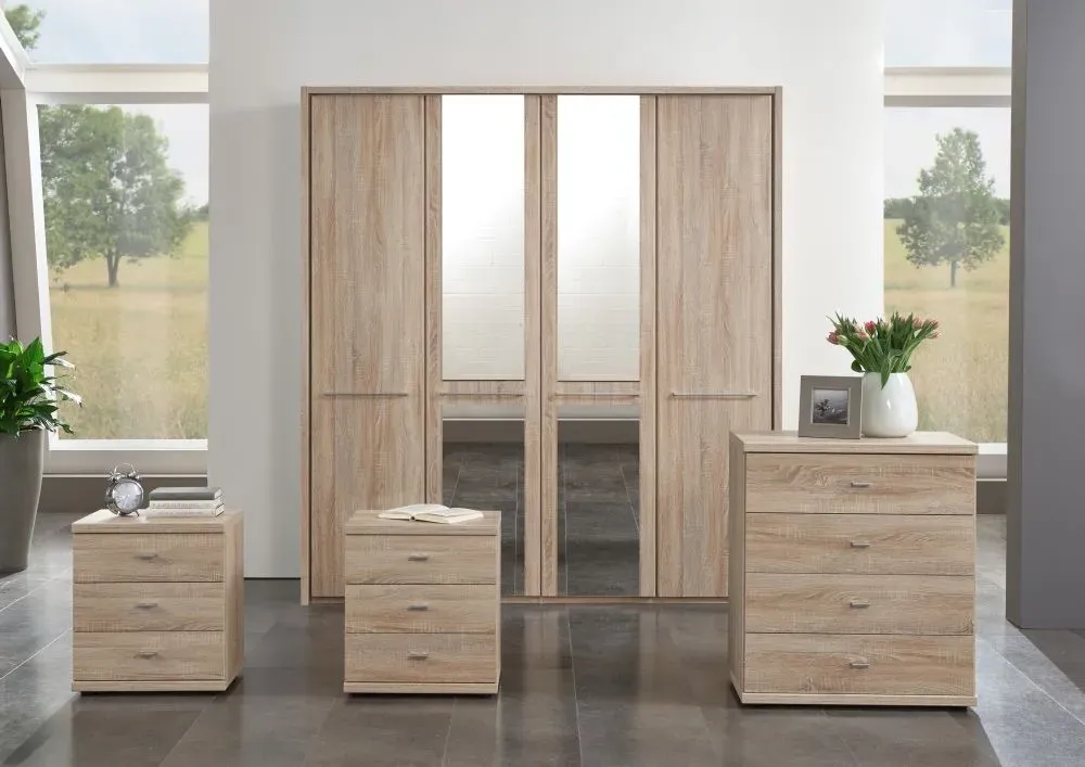 Dakar 2 Bedside Cabinet with Silver Handles