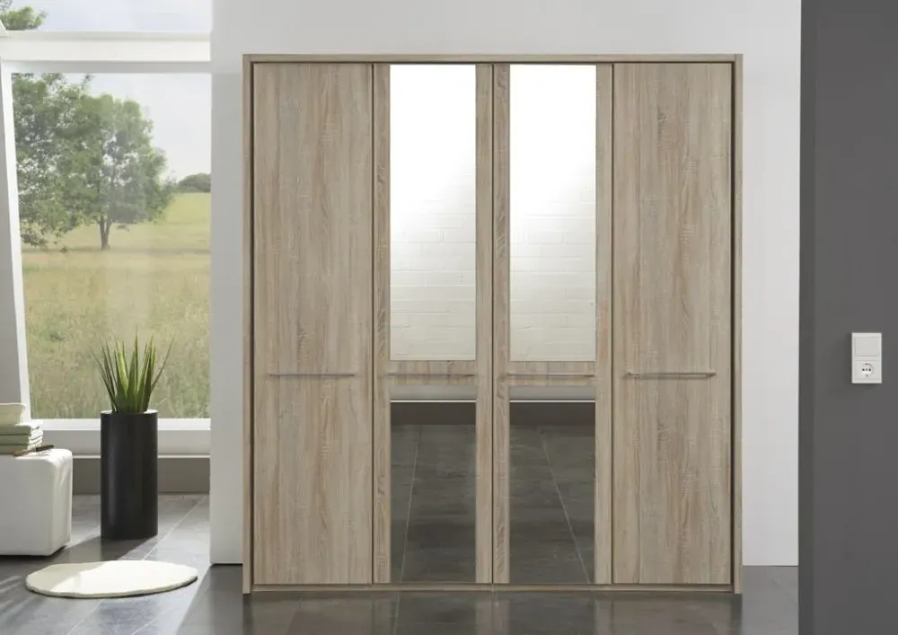 Dakar 2 Wardrobe with Passepartout and Silver Handles