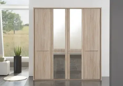 Dakar 2 Wardrobe with Passepartout and Silver Handles