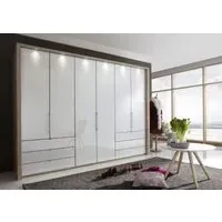 Loft 6 Door Bi Fold Wardrobe with 6 Drawers - Grey, Oak