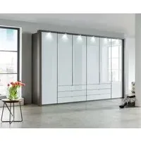Loft 6 Door Bi Fold Wardrobe with 6 Drawers - White, Oak