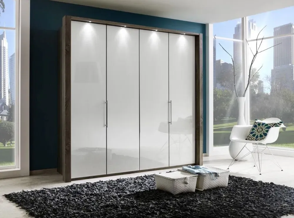 Loft Bi-Fold Panorama Glass Door Wardrobe