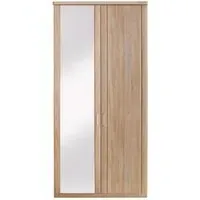 Luxor 3+4 2 Door Mirror Wardrobe - Rustic Oak