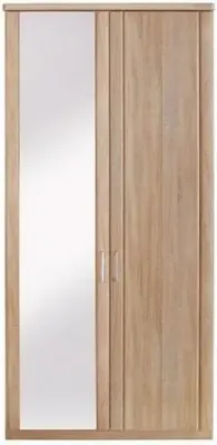 Luxor 3+4 2 Door Mirror Wardrobe - Rustic Oak