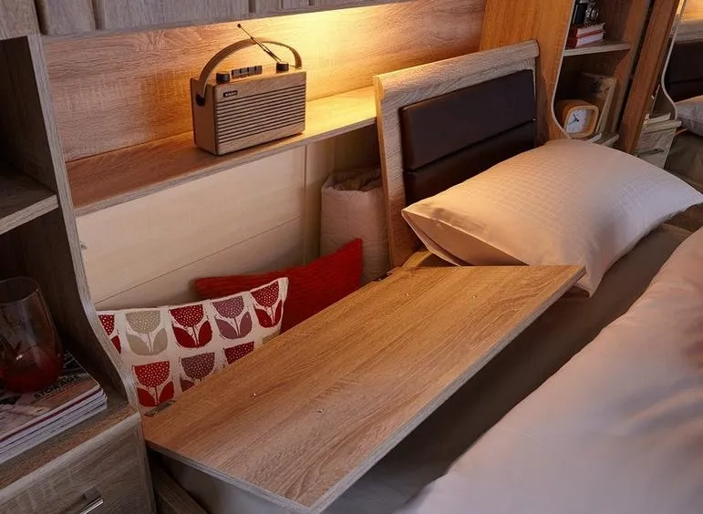 Luxor 3+4 235cm Overbed Unit with 150cm Bed - Rustic Oak