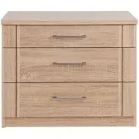 Luxor 3+4 3 Drawer Bedside Cabinet - Rustic Oak