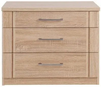 Luxor 3+4 3 Drawer Bedside Cabinet - Rustic Oak image