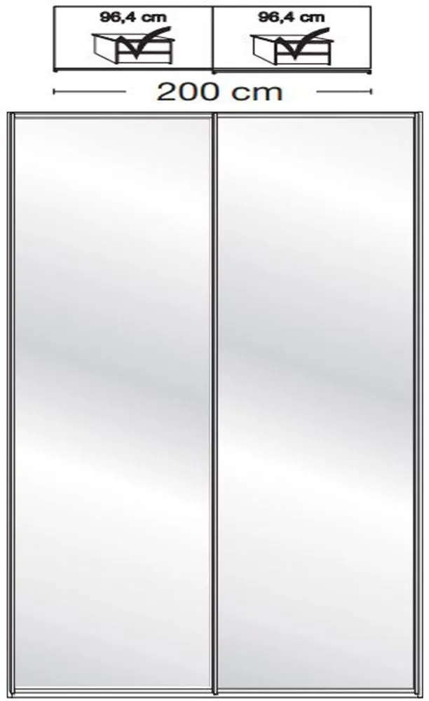 Miami2 2-Door Mirrored Sliding Wardrobe - Holm Oak