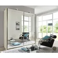 Miami2 2-Door Mirrored Sliding Wardrobe - Holm Oak