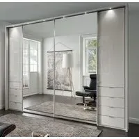 Nizza 2 Door Combi Sliding Wardrobe with Passepartout - White, Glass