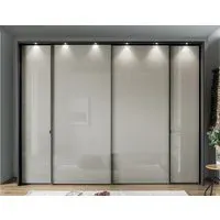 Nizza 2 Door Sliding Wardrobe - Champagne, Glass