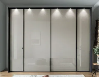 Nizza 2 Door Sliding Wardrobe - Champagne, Glass image