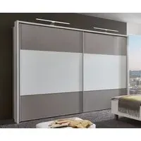Portland 2-Door Sliding Wardrobe - White, Grey