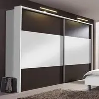 Portland 2-Door Sliding Wardrobe - White, Havana