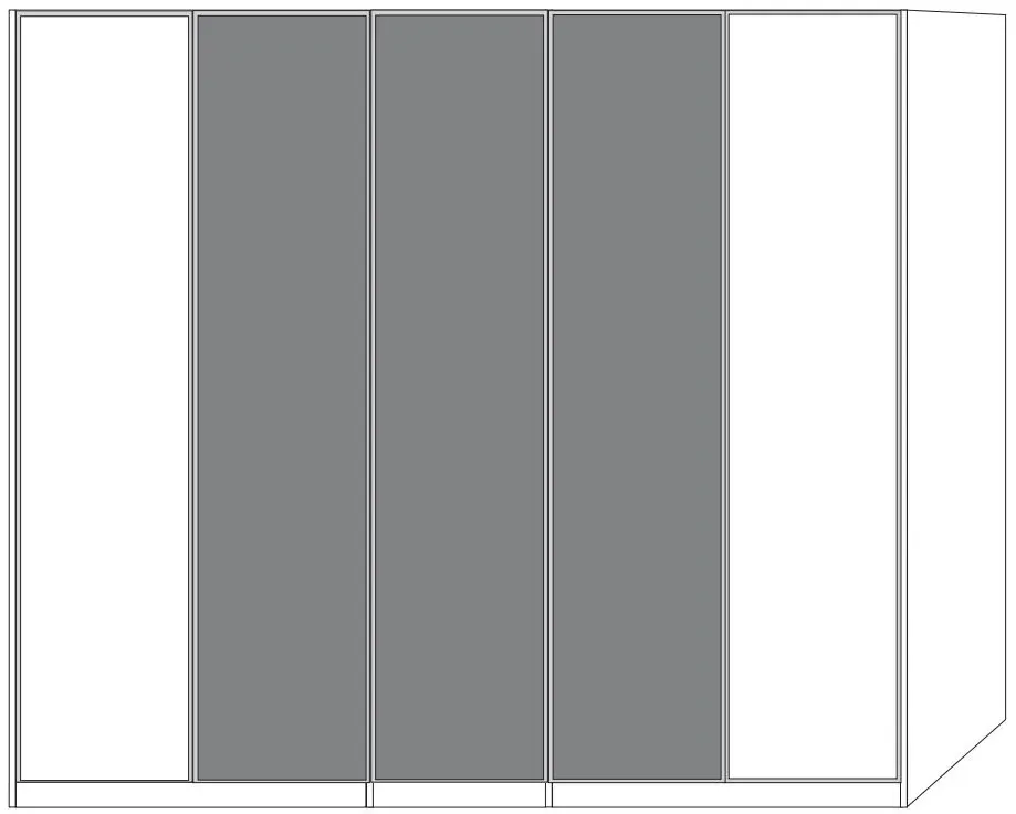 Portland 5 Door Wardrobe - White, Grey