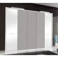 Portland 5 Door Wardrobe - White, Grey