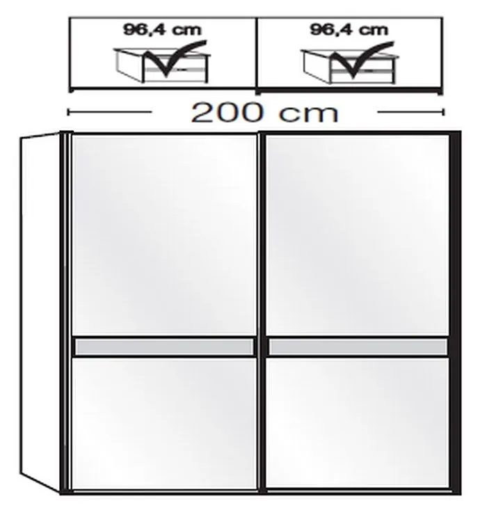 Rialto 2-Door Sliding Wardrobe - Bianco Oak