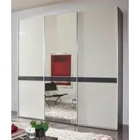 Rialto 3 Door Mirror Sliding Wardrobe - Graphite, Glass
