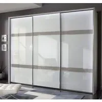Rialto 3 Door Sliding Wardrobe - Grey, Glass