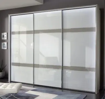 Rialto 3 Door Sliding Wardrobe - Grey, Glass