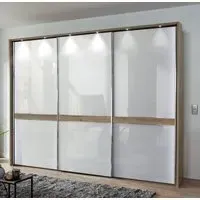 Rialto 3 Door Sliding Wardrobe - Oak, Glass