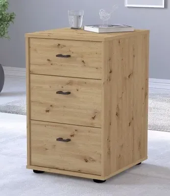 Rialto 3 Drawer Bedside Cabinet - Bianco Oak image