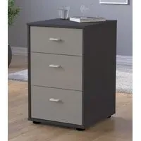 Rialto 3 Drawer Bedside Cabinet - Pebble Grey