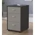 Rialto 3 Drawer Bedside Cabinet - Pebble Grey